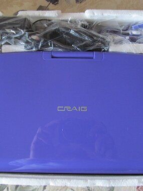 Craig Purple 9" Swivel Screen Portable DVD/CD Player w/Accessories CTFT712 NIB
